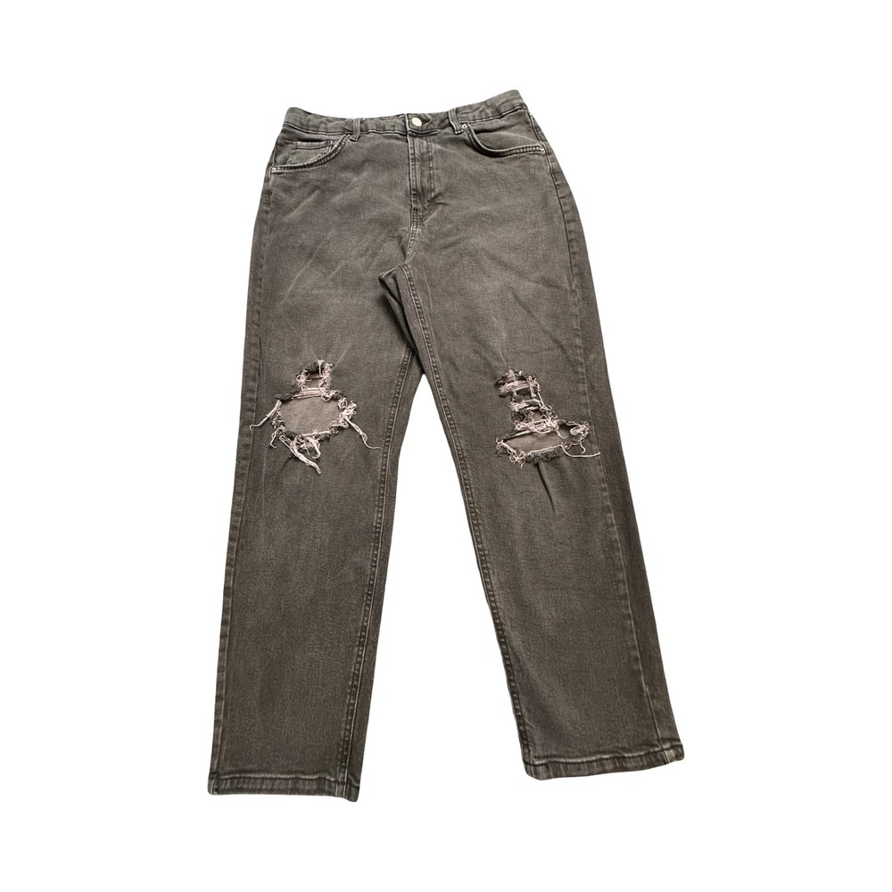 Wild Fable Mom Jeans Womens 14 34x27 Black Distressed Super High Rise Grunge